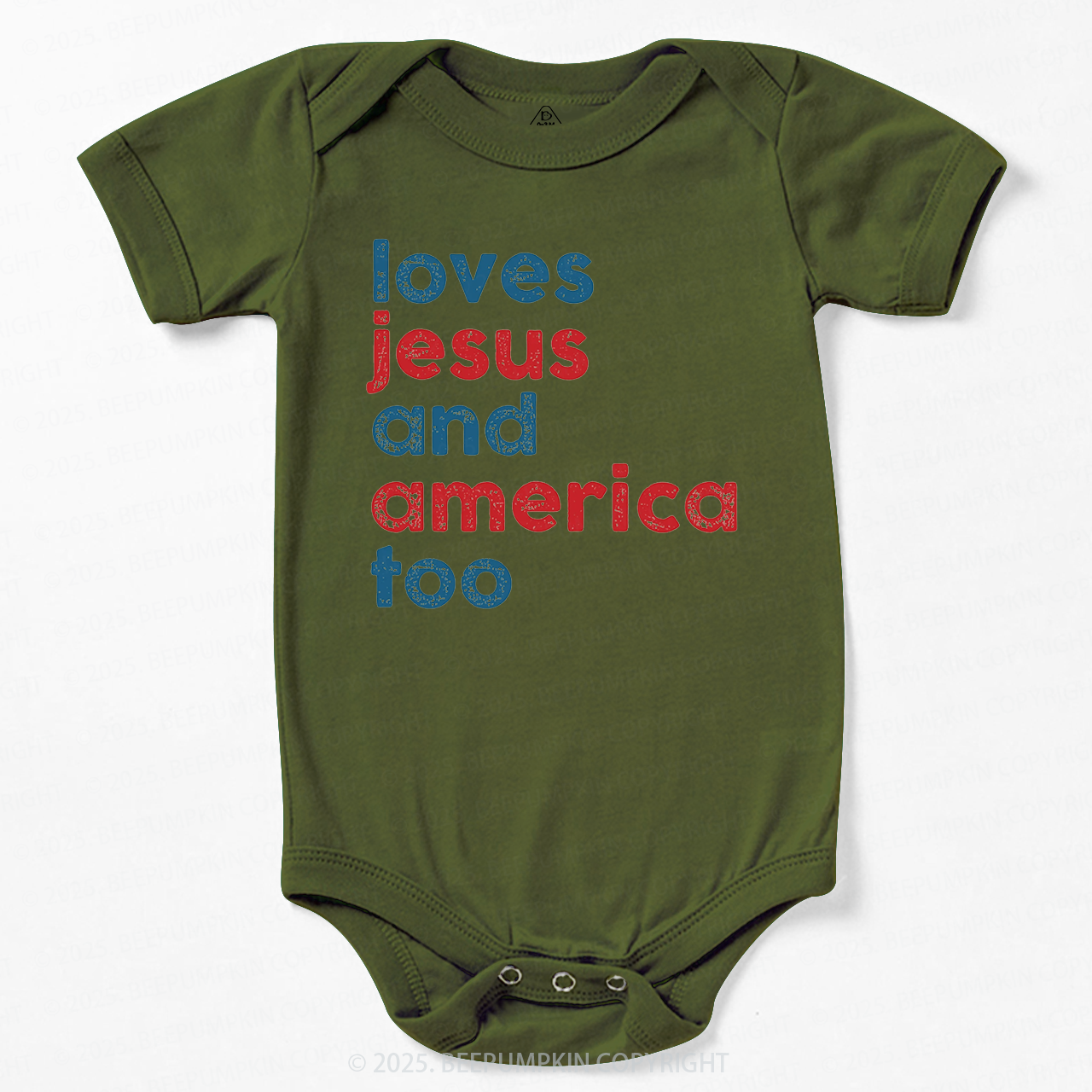 Loves Jesus And America Too Bodysuit Beepumpkin