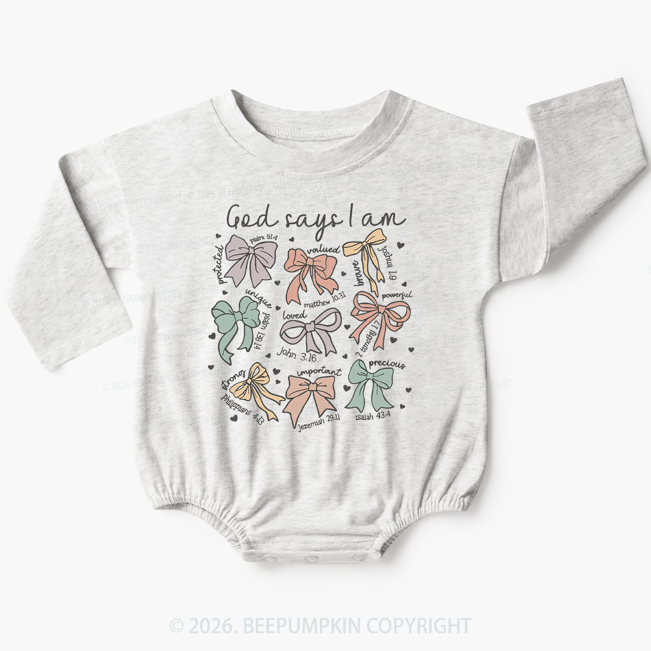 Jesus Gifts God Says I Am Girl Baby Bubble Romper