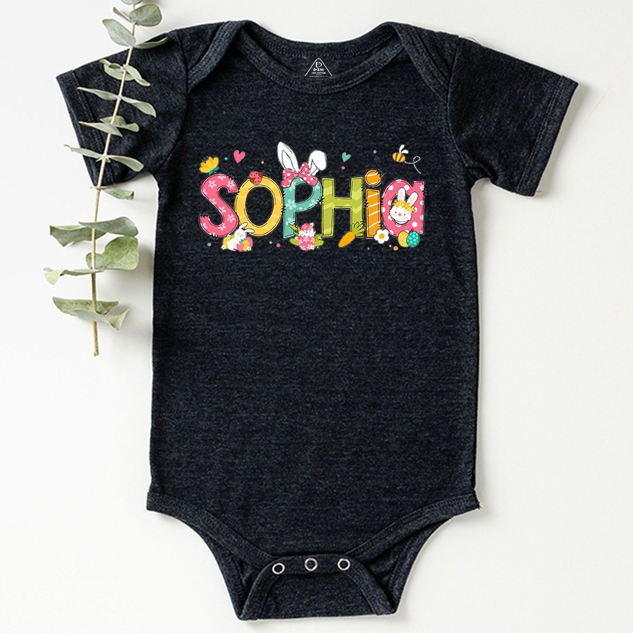 Personalized Alphabet Name Easter Bodysuit Beepumpkin
