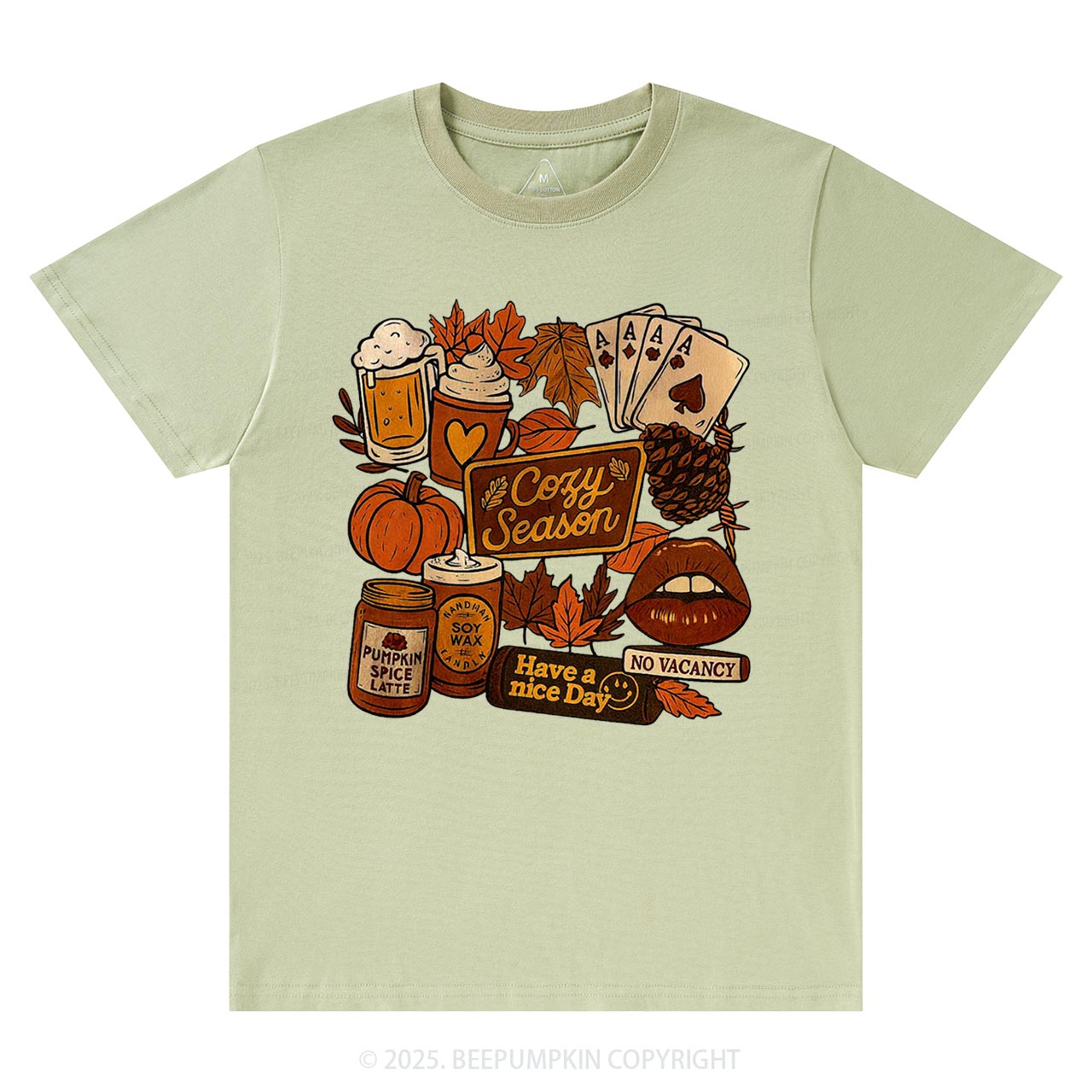 Retro Fall Collage Sublimation T-Shirts Beepumpkin