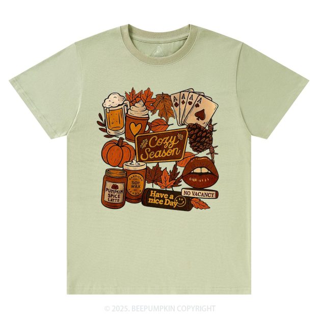Retro Fall Collage Sublimation T-Shirts Beepumpkin