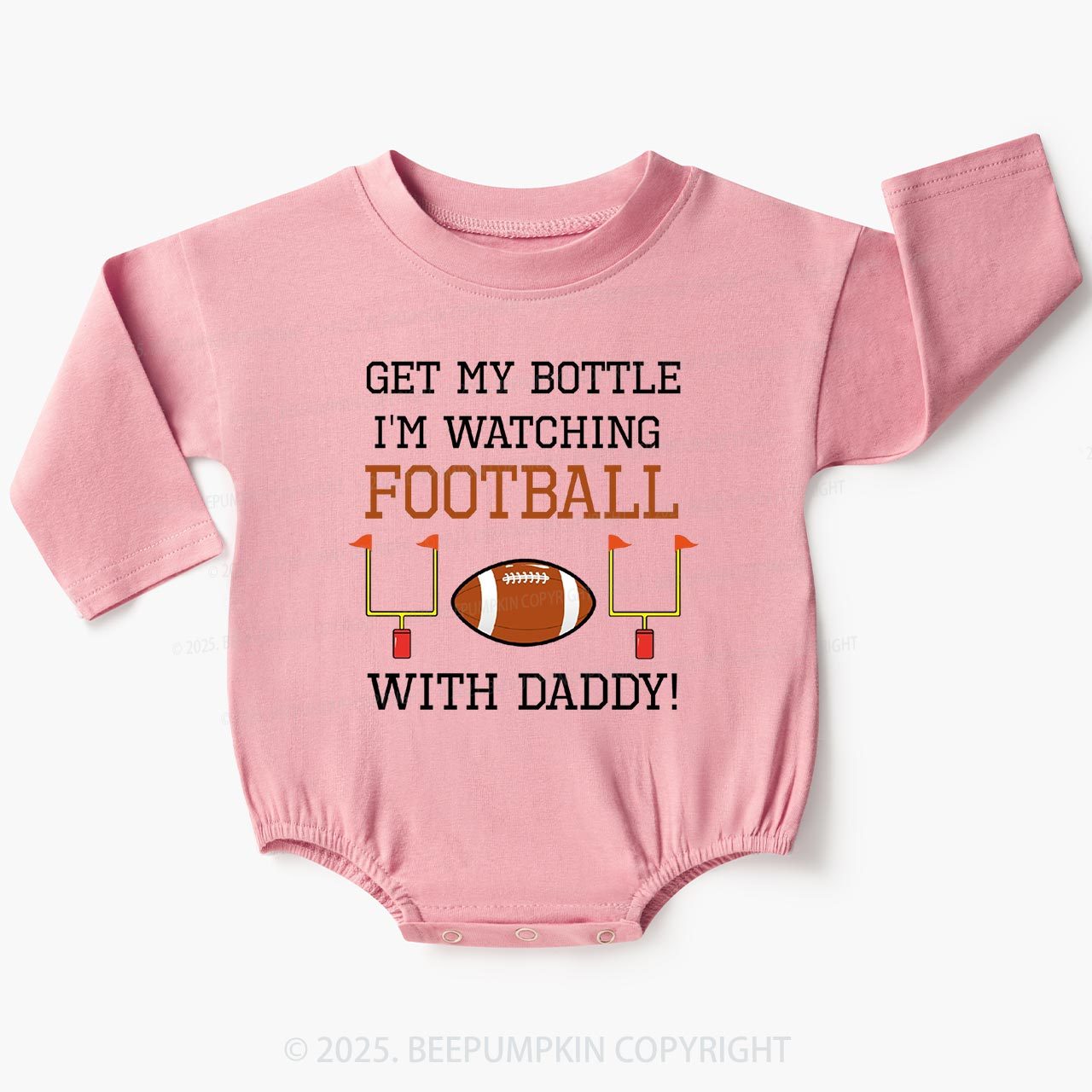 Football With Daddy Baby Bubble Romper Beepumpkin