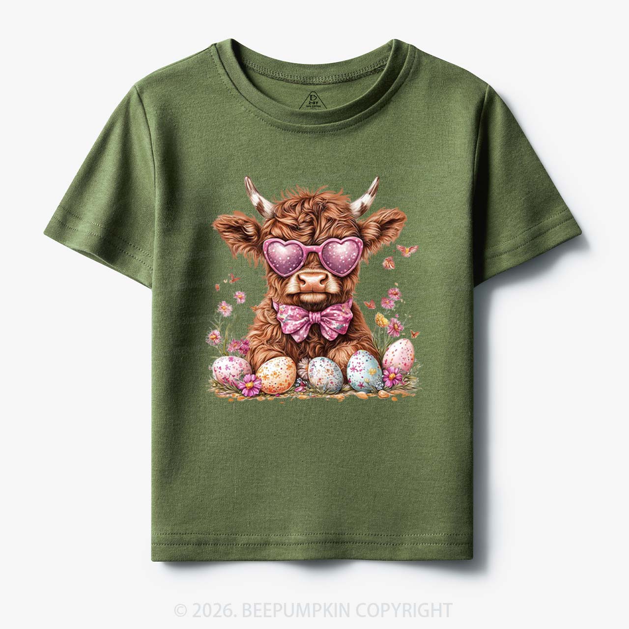 Easter Day Highland Cow Toddler&Kid's Tees