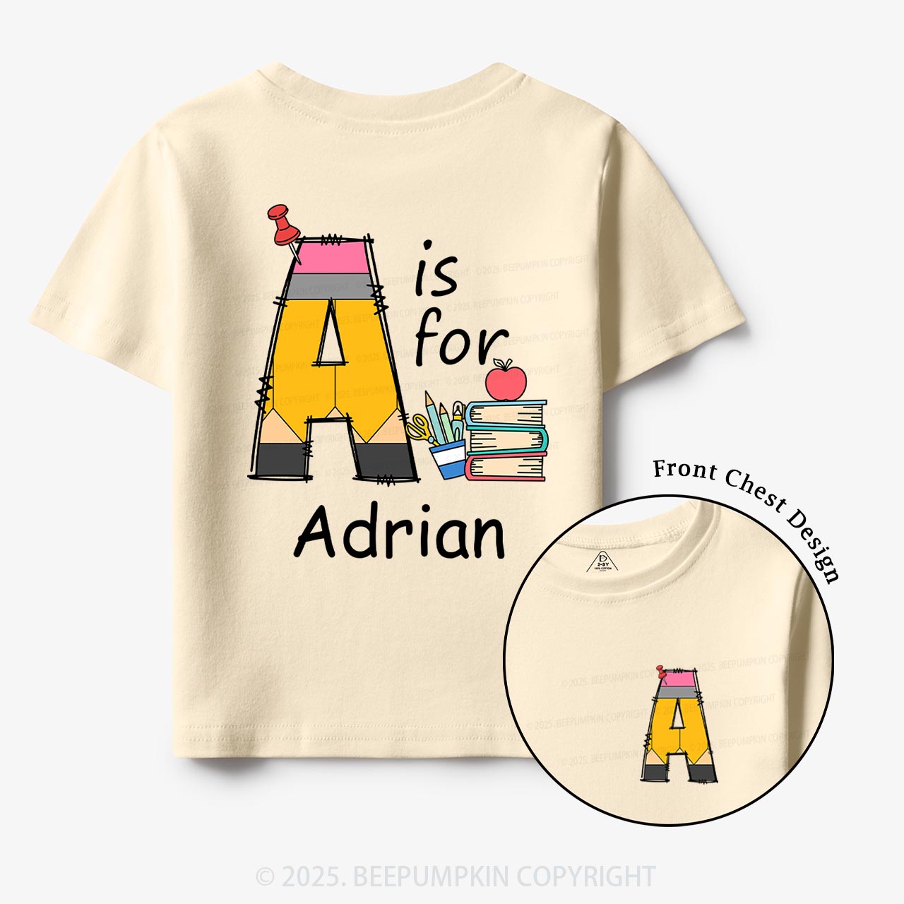 Personalized Alphabet Pencil Name Toddler&Kid's Tees Beepumpkin