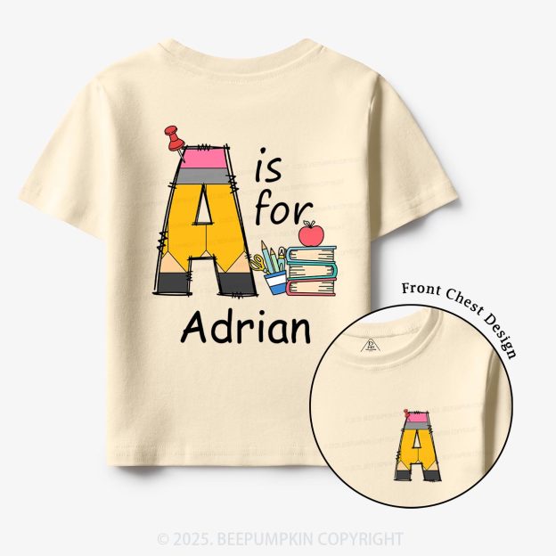 Personalized Alphabet Pencil Name Toddler&Kid's Tees Beepumpkin