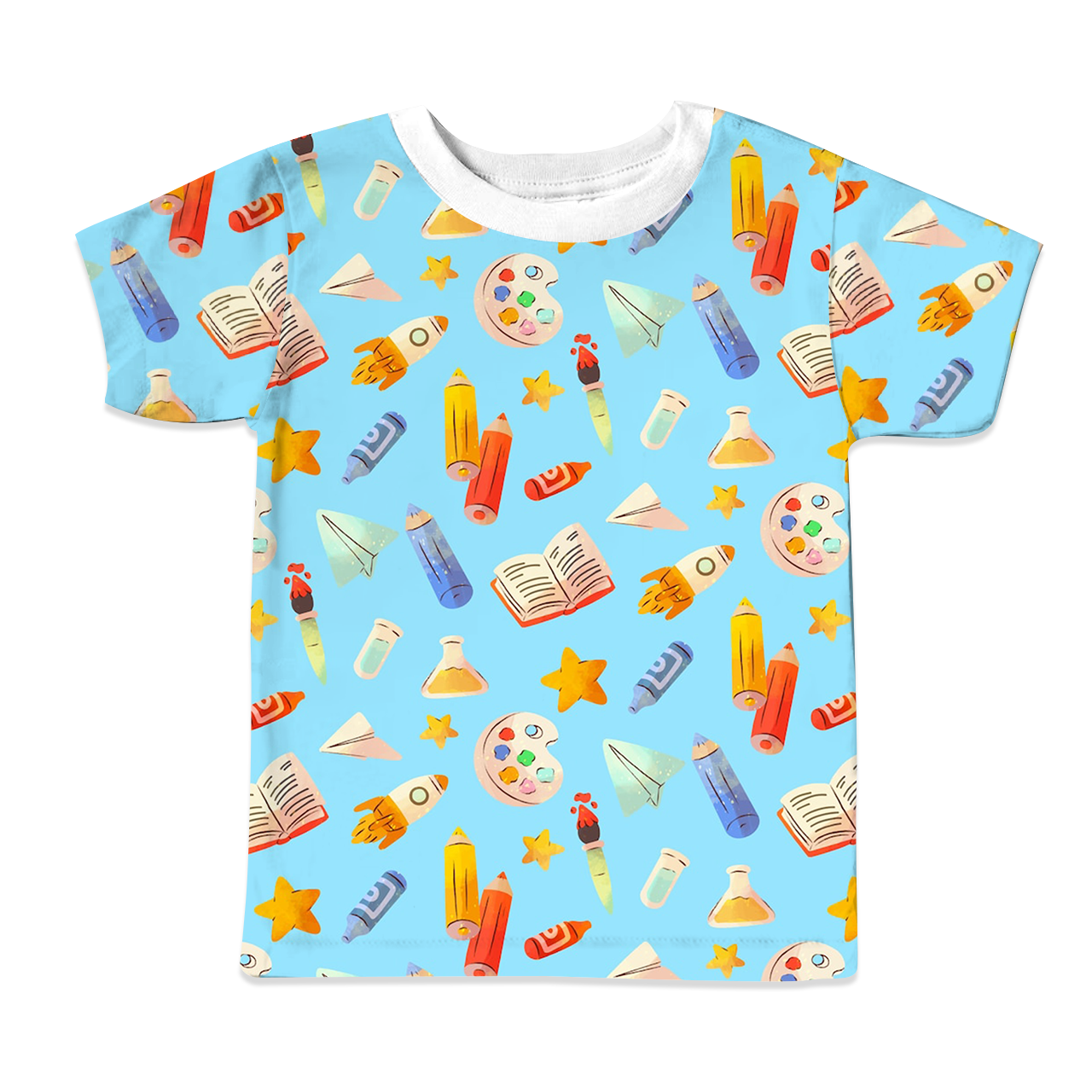 Colored Pencils All Over Print Kids Tees