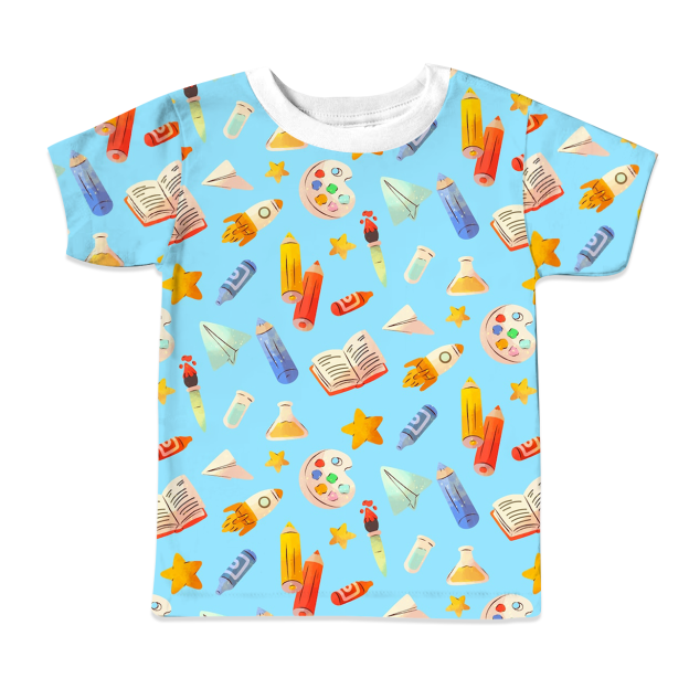 Colored Pencils All Over Print Kids Tees