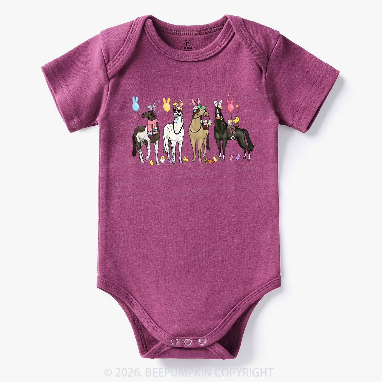 Funny Horse Easte Baby Bodysuit