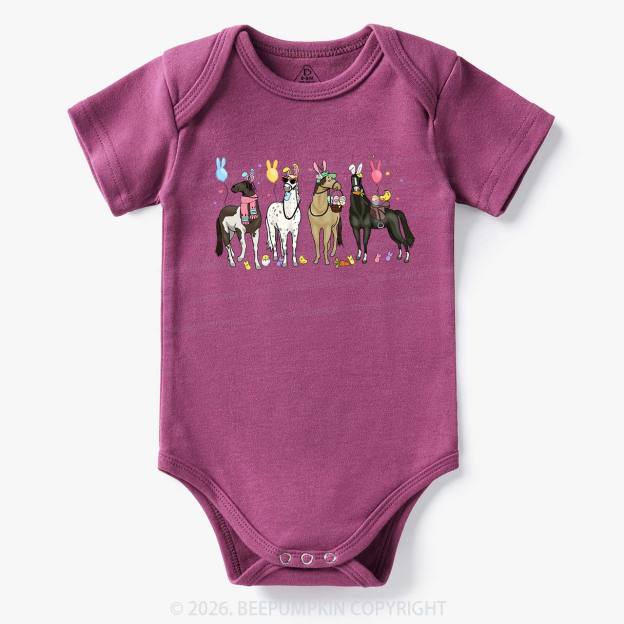 Funny Horse Easte Baby Bodysuit