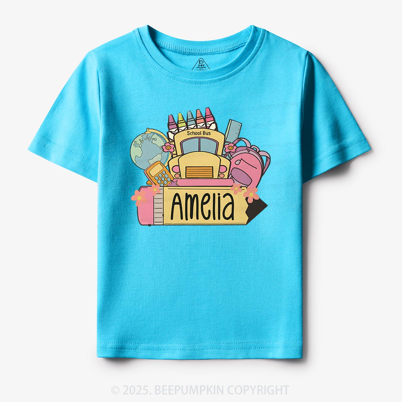 Personalized Back To School Girls Name Toddler&Kid's Tees Beepumpkin 