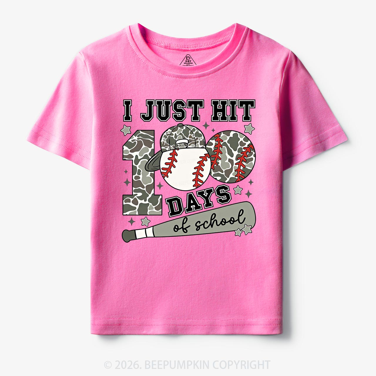 I Just Hit 100 Days Baseball School Toddler&Kid's Tees