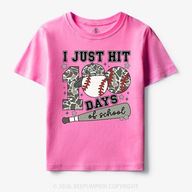 I Just Hit 100 Days Baseball School Toddler&Kid's Tees