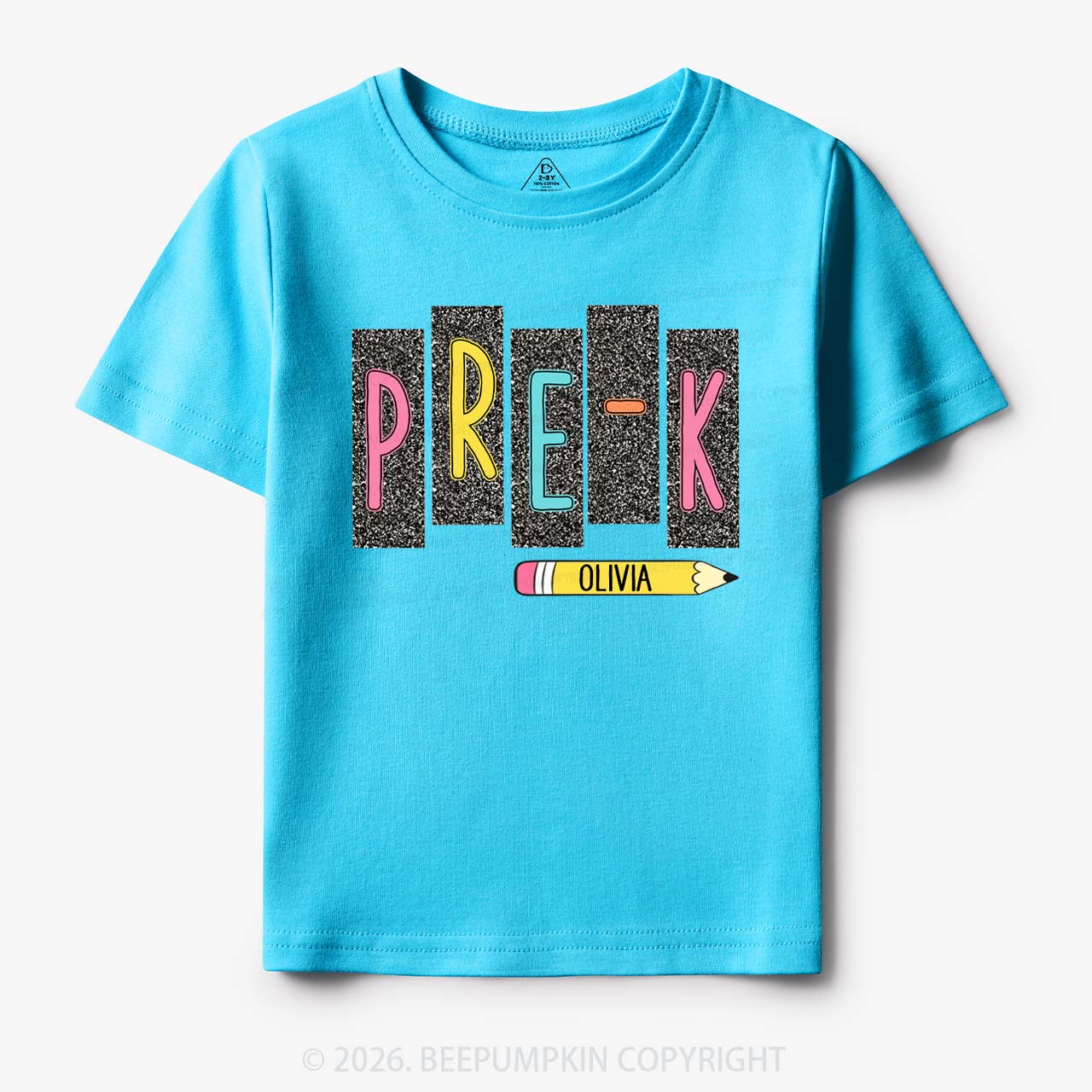 Personalized Name Preppy Daisy Floral Back to School Toddler&Kid's Tees