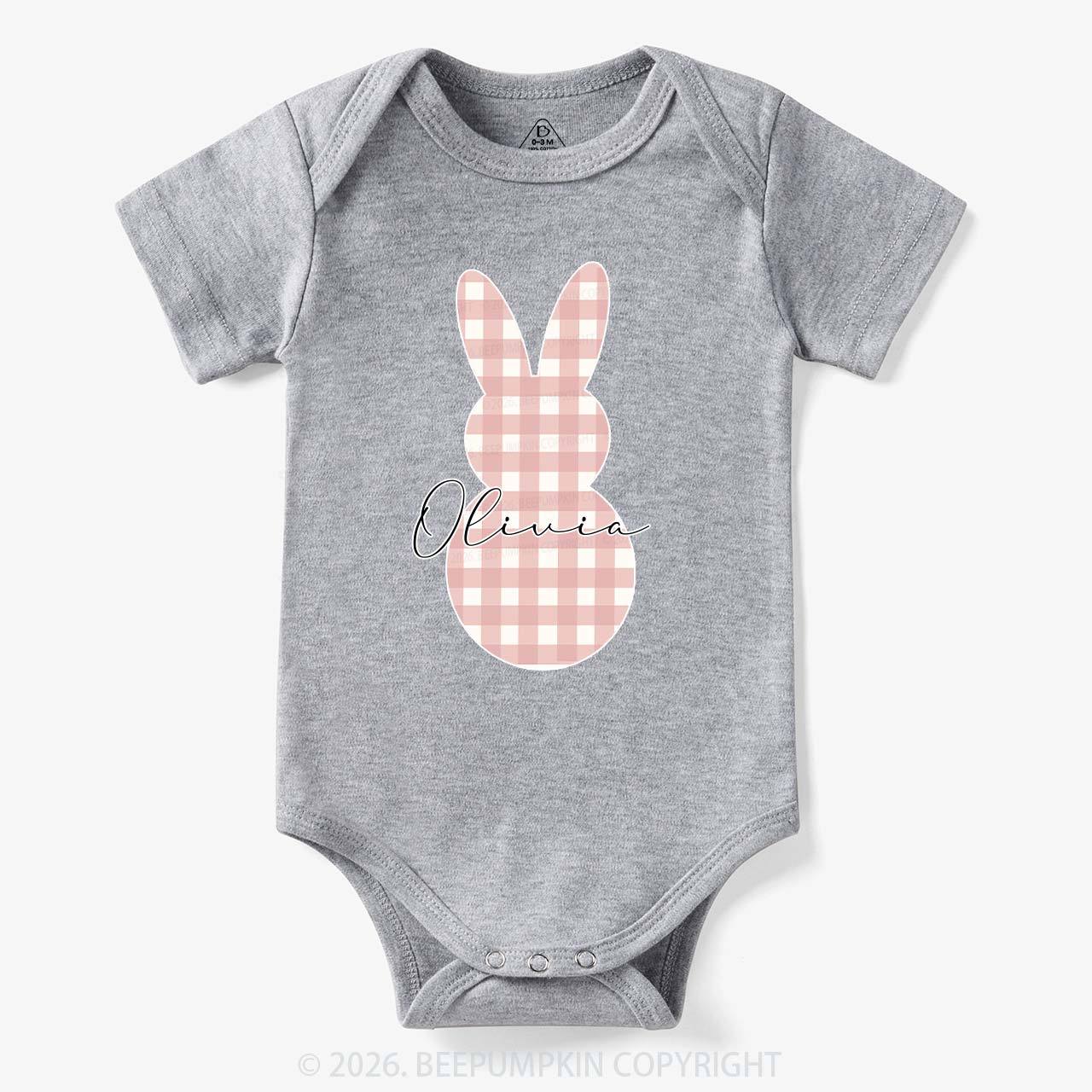 Personalised Easter Petit Gingham Bunny Bodysuit