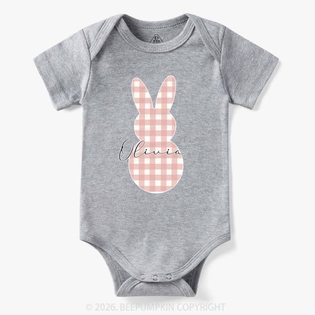 Personalised Easter Petit Gingham Bunny Bodysuit