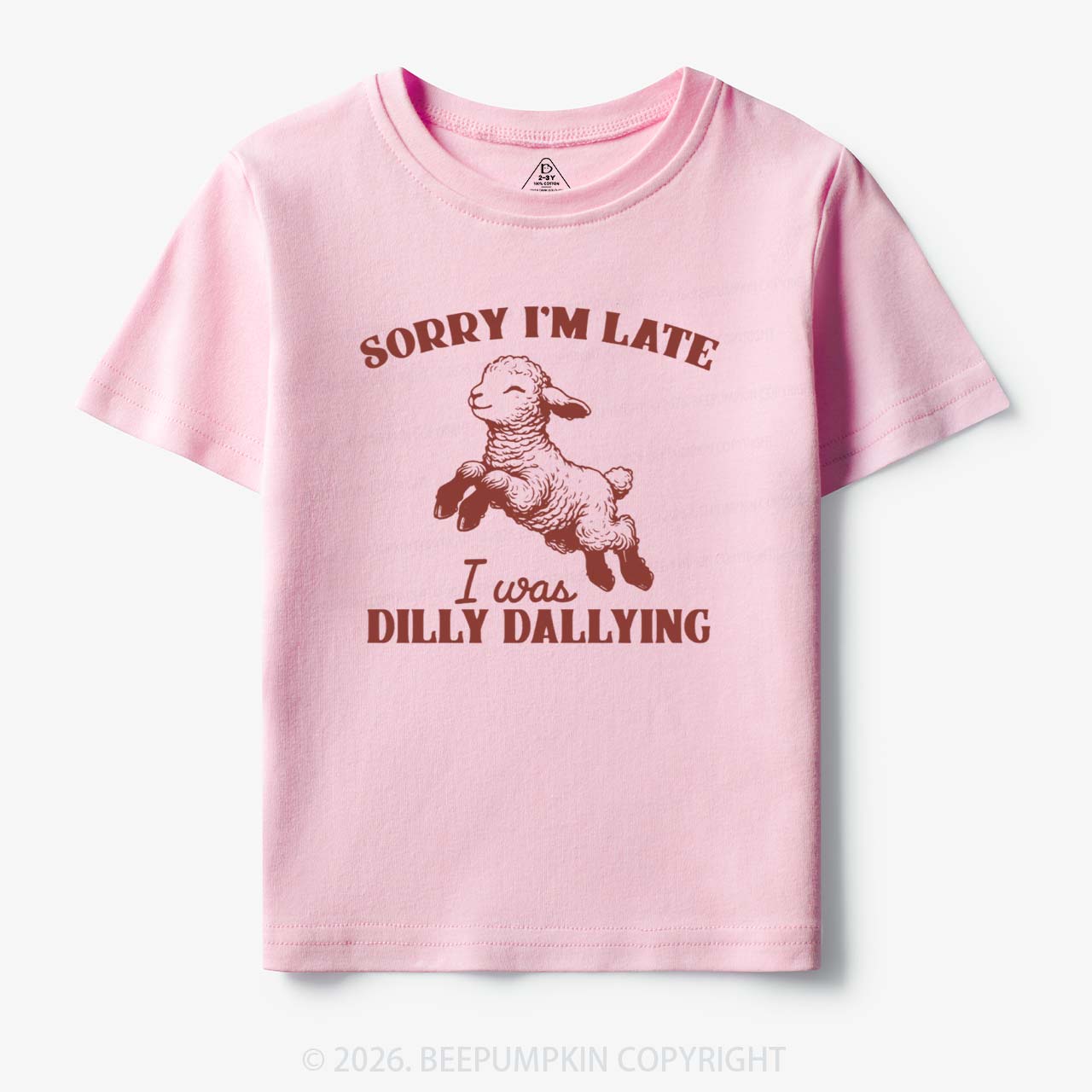 Sorry I'm Late I Was Dilly Dallying Lamb Sheep Toddler&Kid's Tees