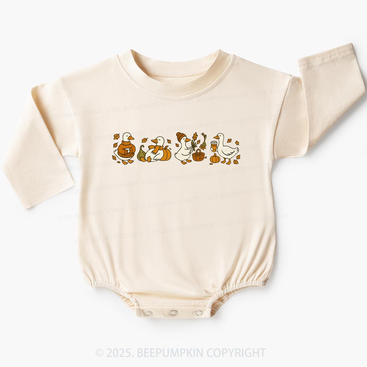 Fall Goose Baby Bubble Romper Beepumpkin