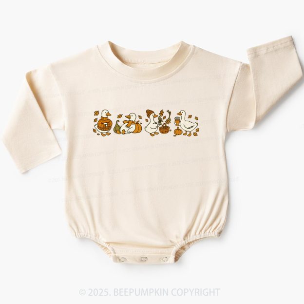 Fall Goose Baby Bubble Romper Beepumpkin