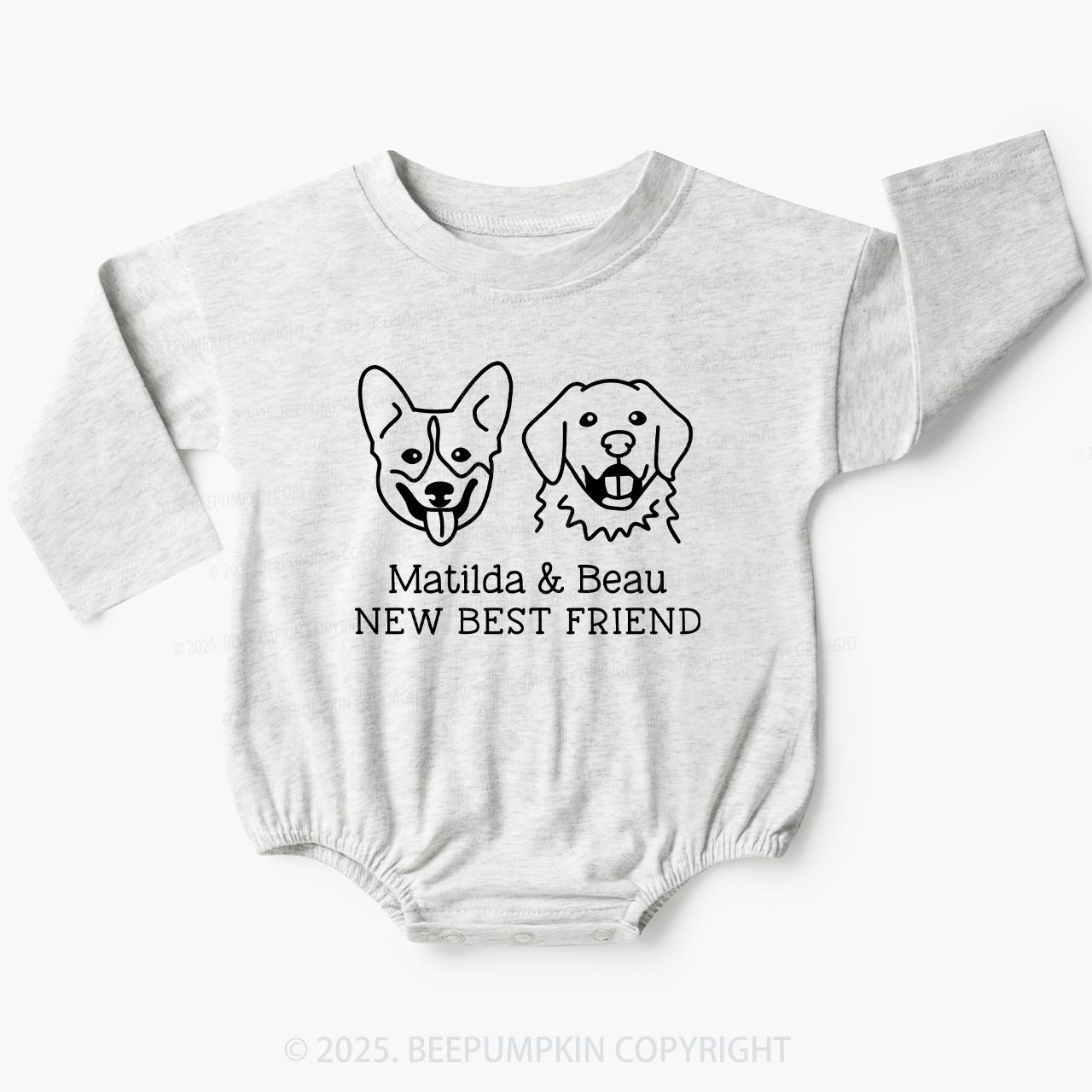 Personalized Dog Lover Baby Bubble Romper Beepumpkin