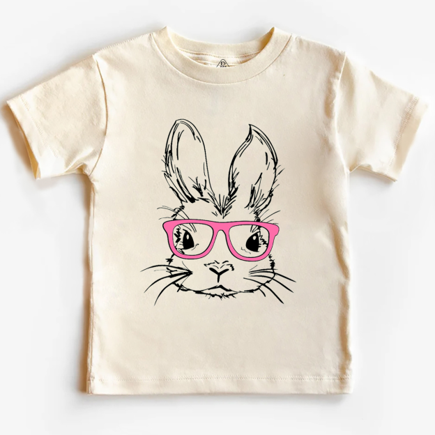 Easter Bunny With Pink Glasses Toddler&Kid's Tees Beepumpkin