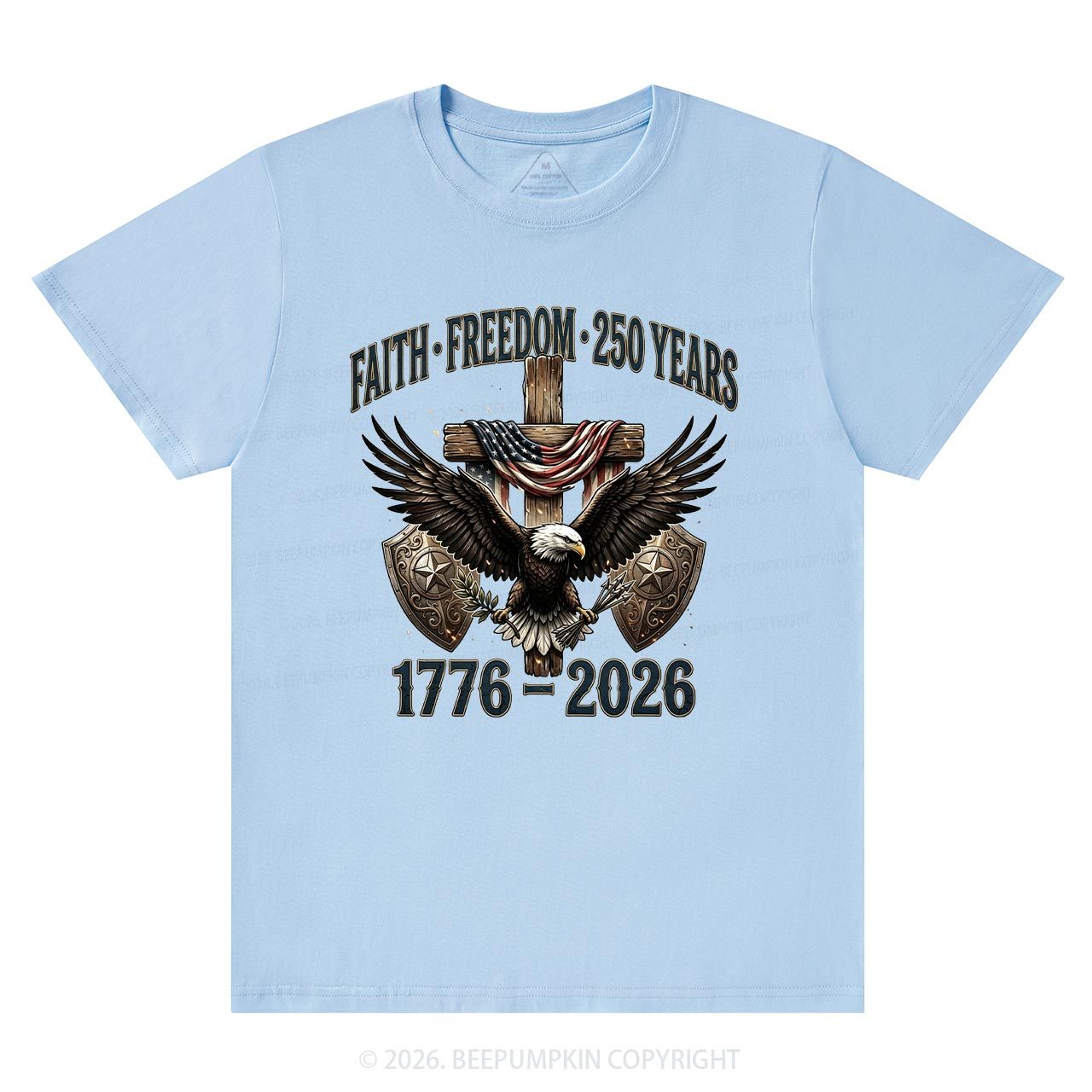 Faith Freedom 250 Years Patriotic Christian T-Shirts