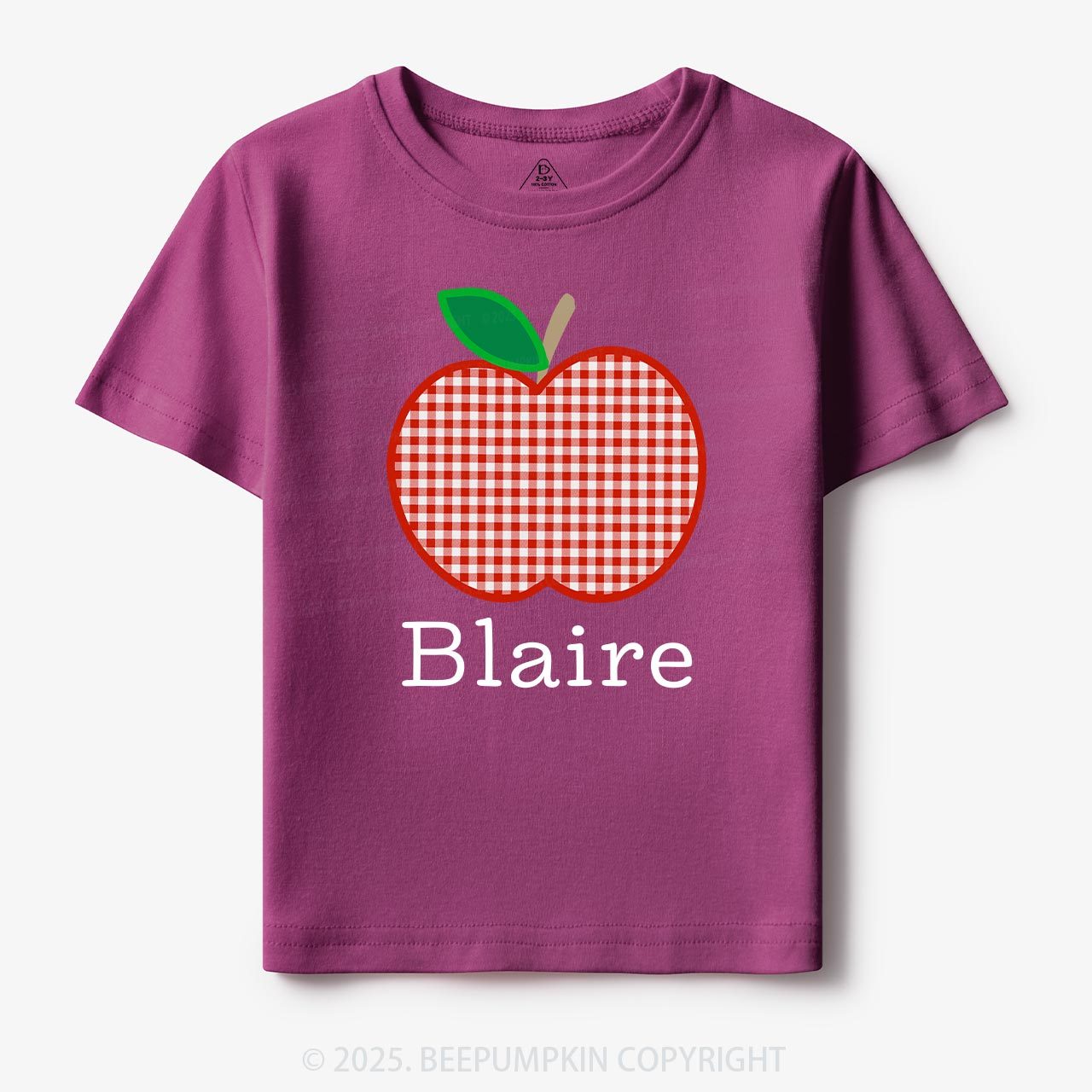 Personalized Red Apple Toddler&Kid's Tees Beepumpkin