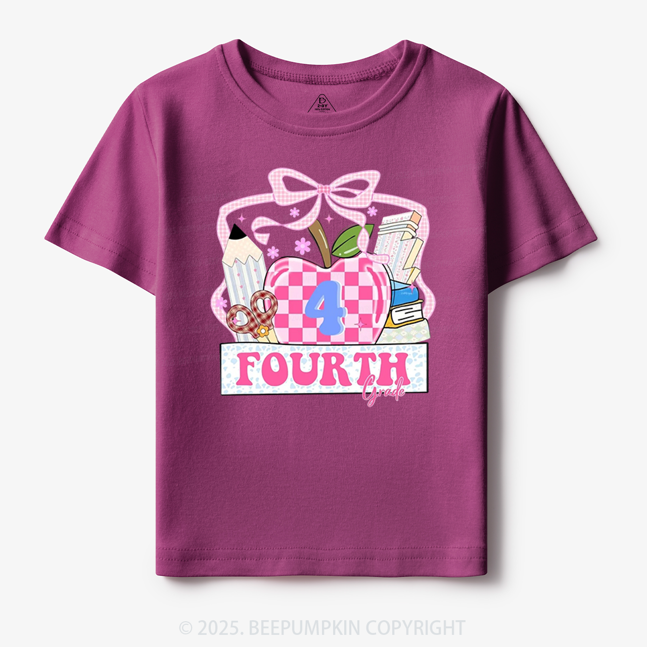 Personalized Checkered Apple Days Toddler&Kid's Tees Beepumpkin