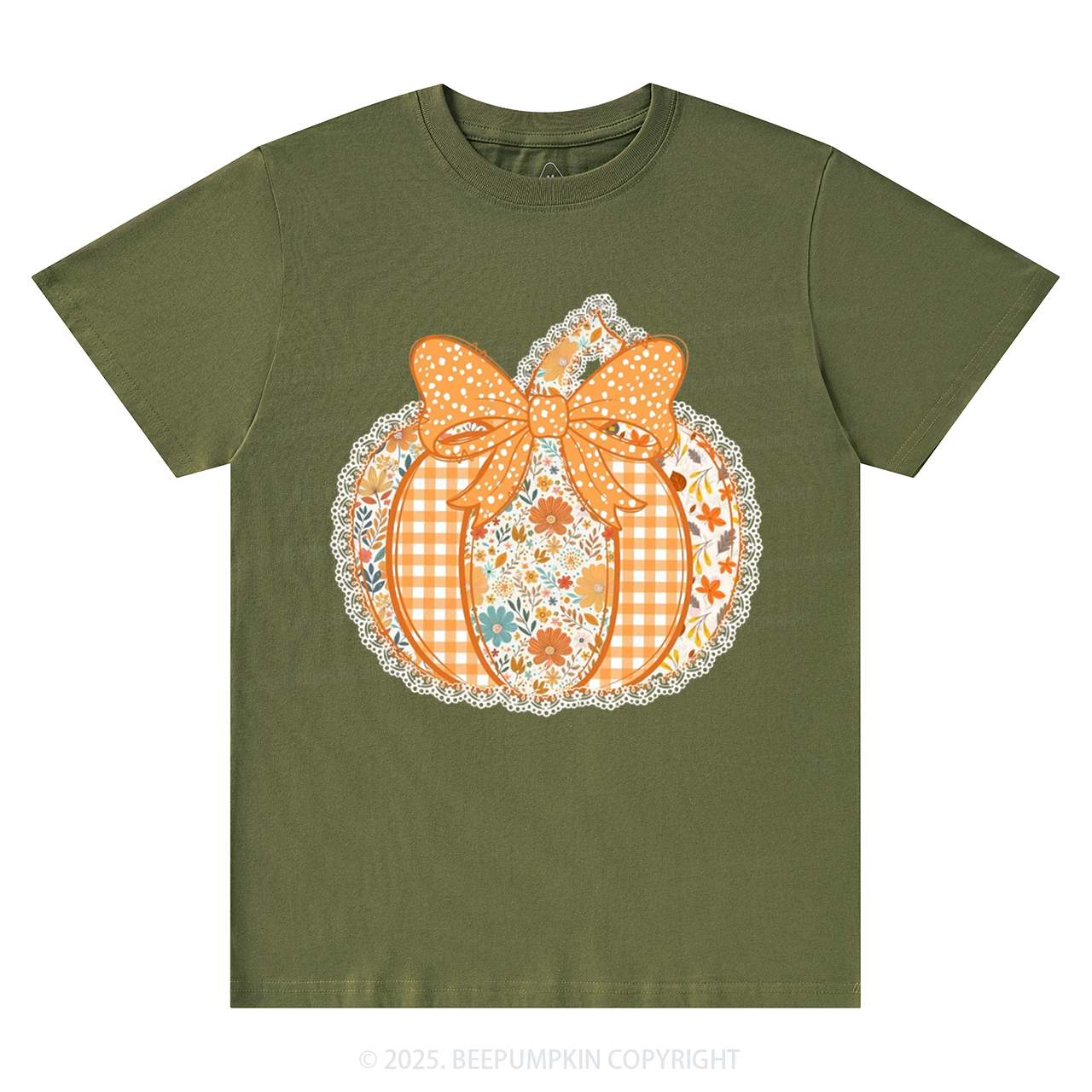 Preppy Floral Fall Pumpkin T-Shirts Beepumpkin