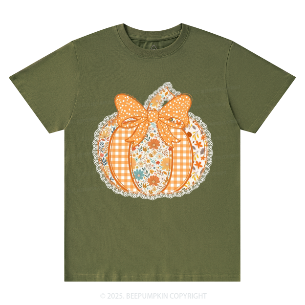 Preppy Floral Fall Pumpkin T-Shirts Beepumpkin