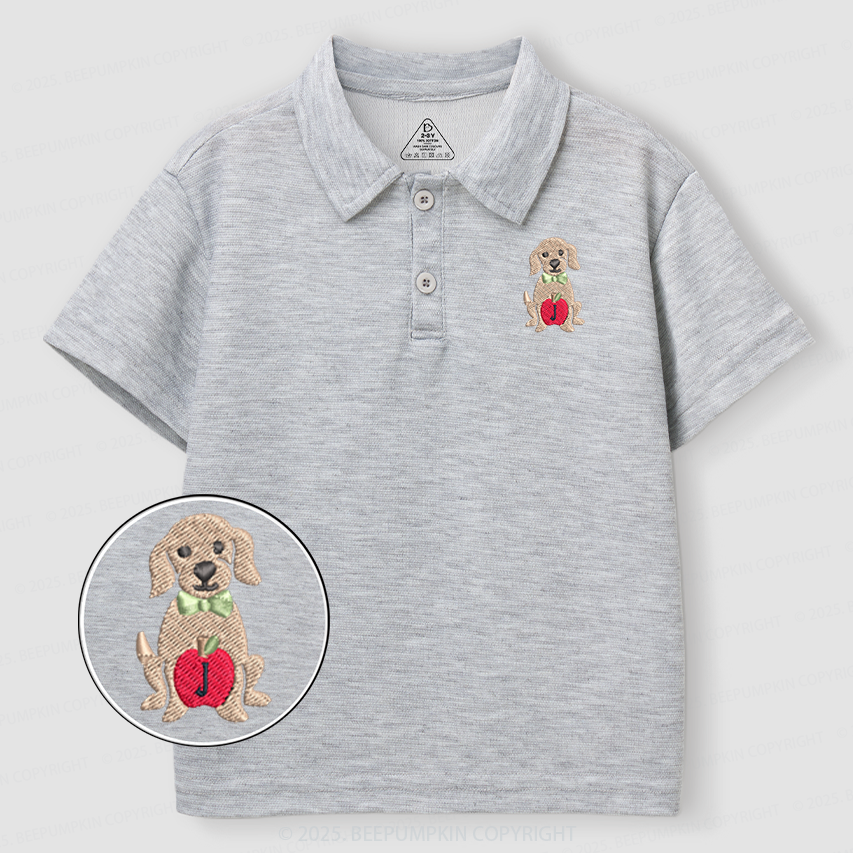 Embroidery Personalized Back To School Dog Toddler&Kid's Polo Shirt Beepumpkin