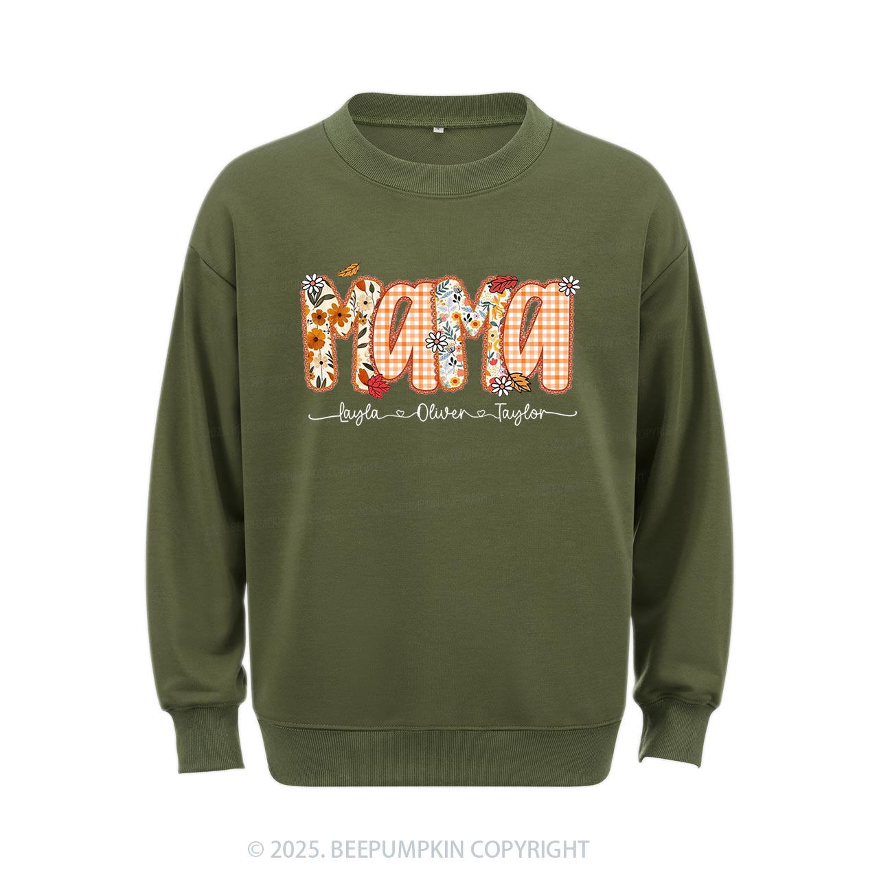Personalized Preppy Fall Pumpkin Lace Sweatshirt Beepumpkin
