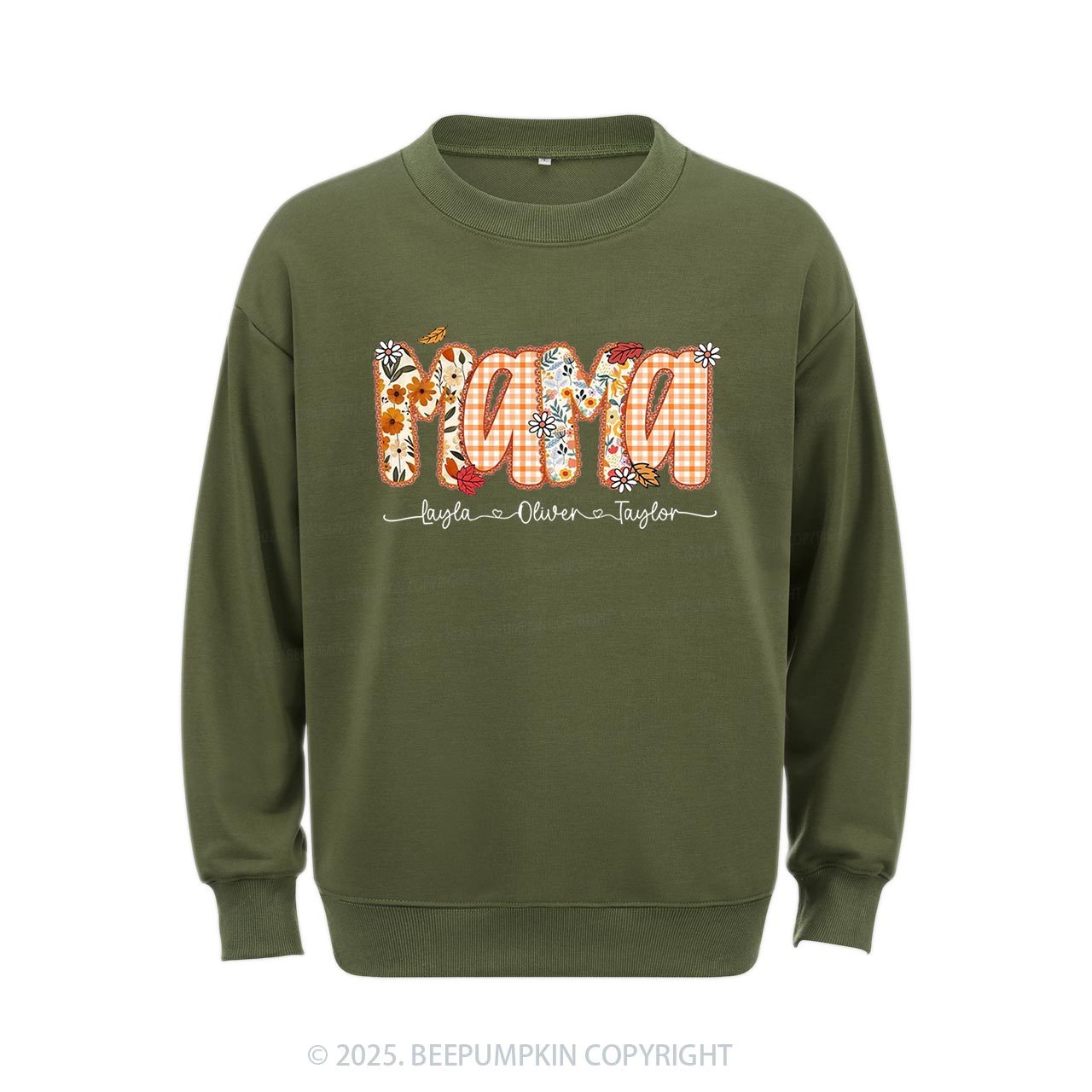 Personalized Preppy Fall Pumpkin Lace Sweatshirt Beepumpkin