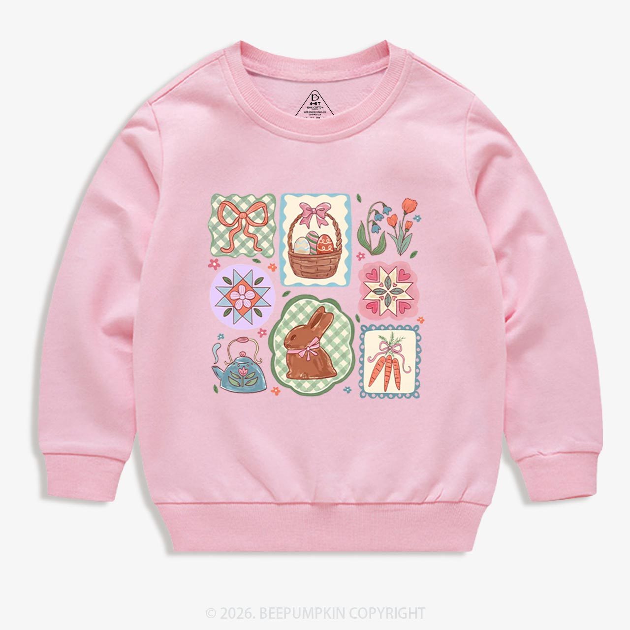 Pastel Easter Basket Kid's Sweatshirt