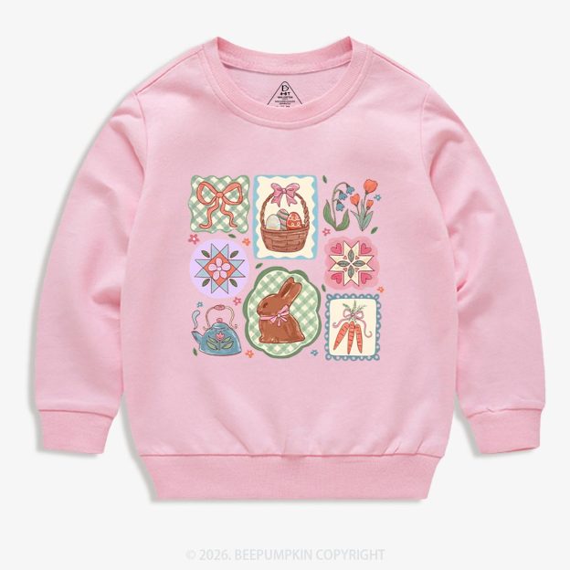 Pastel Easter Basket Kid's Sweatshirt