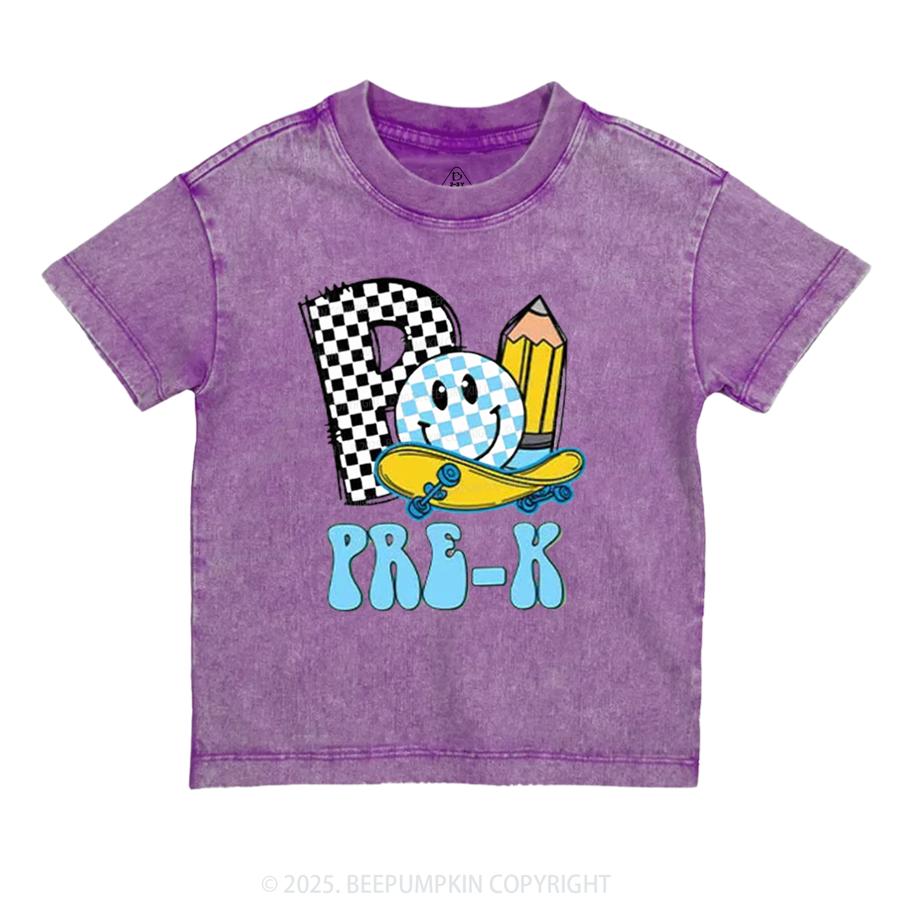 Personalized Pencil & Board Crew Toddler&Kids Washed Tees