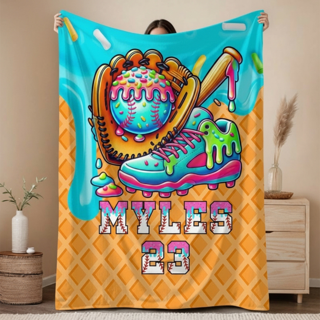 Personalized Baseball Drip Blanket