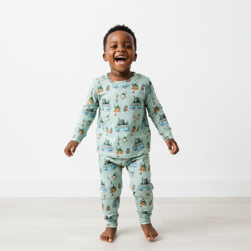 Go Camping Two-Piece Pajama Set For Kids