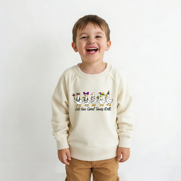 Silly Goose Mardi Gras Kid's Sweatshirt