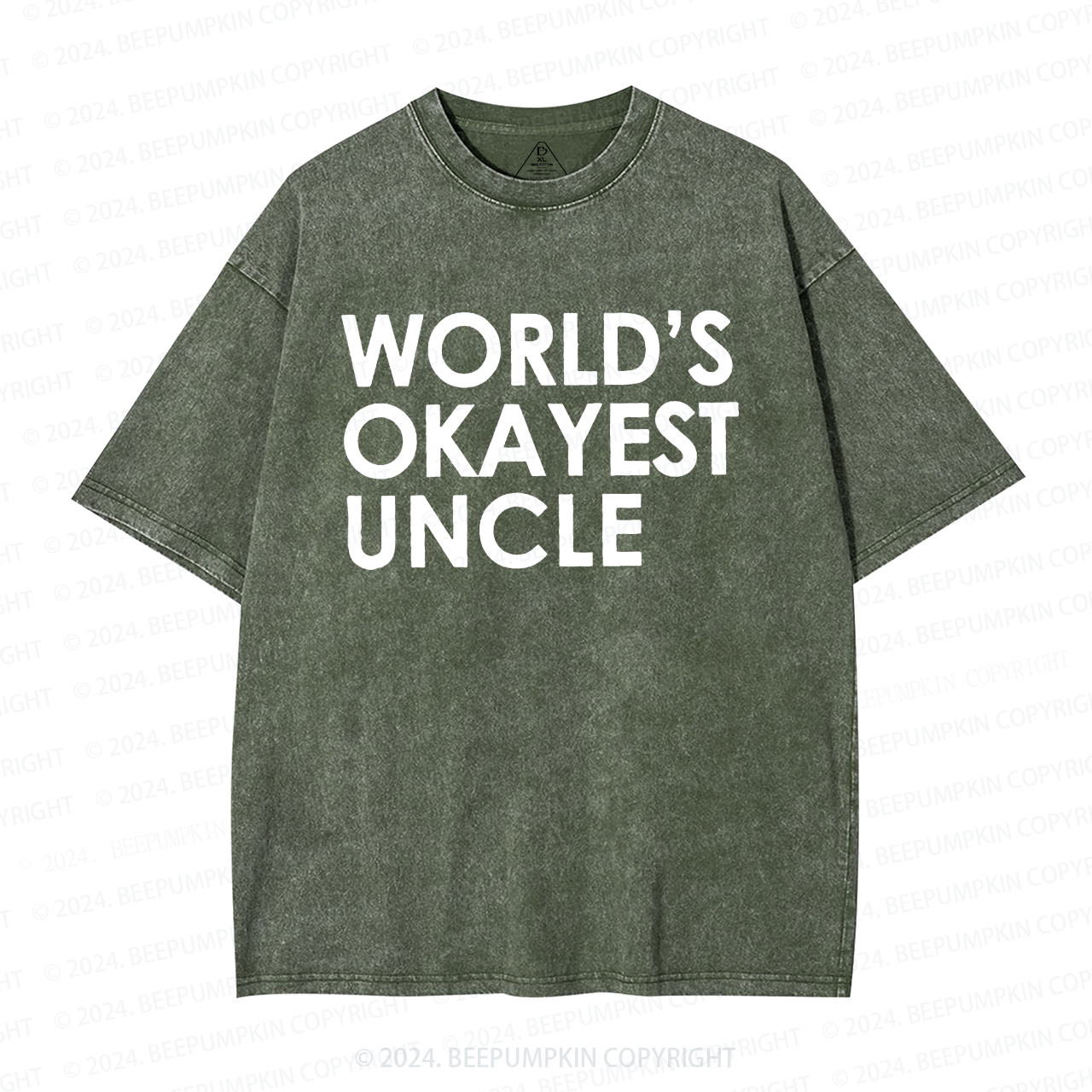 World's Okayest UNCLE Washed T-Shirts 