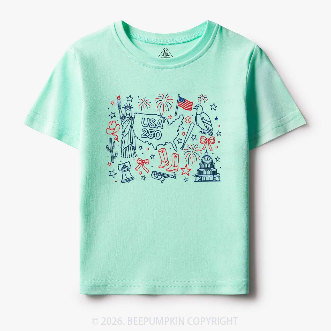 Retro Celebrate 250th Anniversary Toddler&Kid's Tees