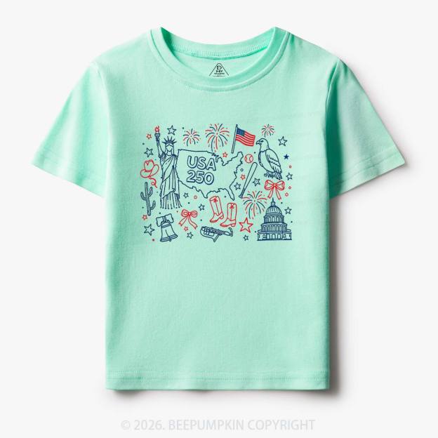 Retro Celebrate 250th Anniversary Toddler&Kid's Tees