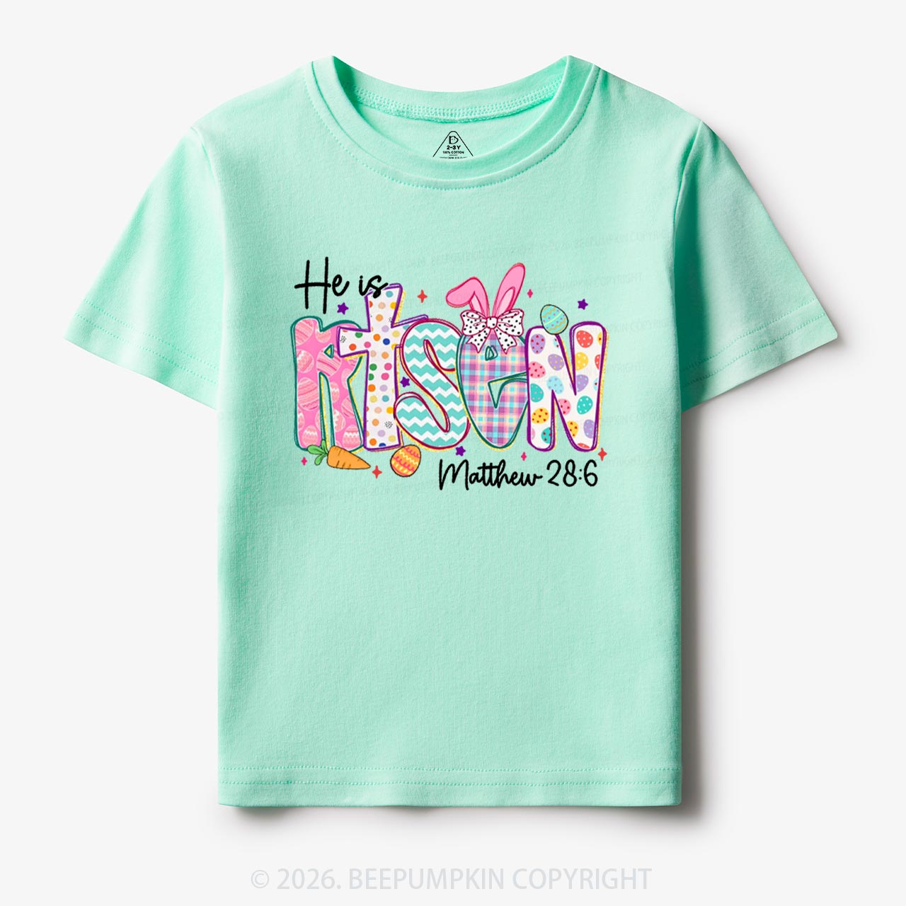 He Is Risen Christian Easter Toddler&Kid's Tees