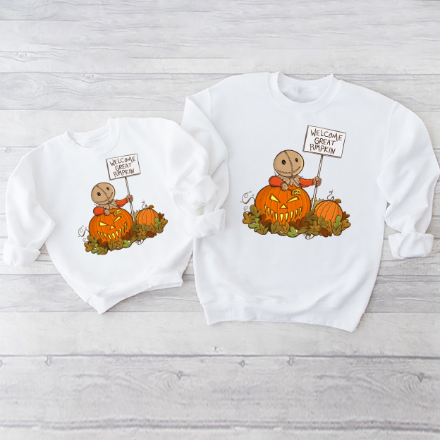 Welcome Great Pumpkin Halloween Matching Sweatshirts