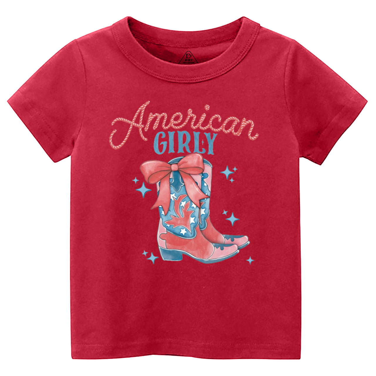 July 4th American Girly Cowgirl Toddler&Kid's Tees Beepumpkin 