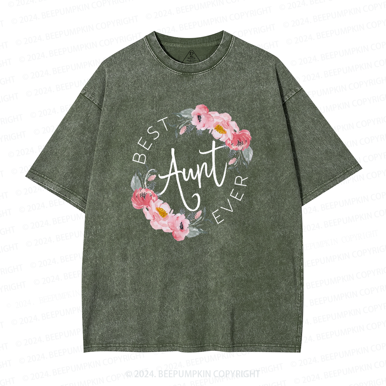 Best Flowers Aunt Washed T-Shirts 