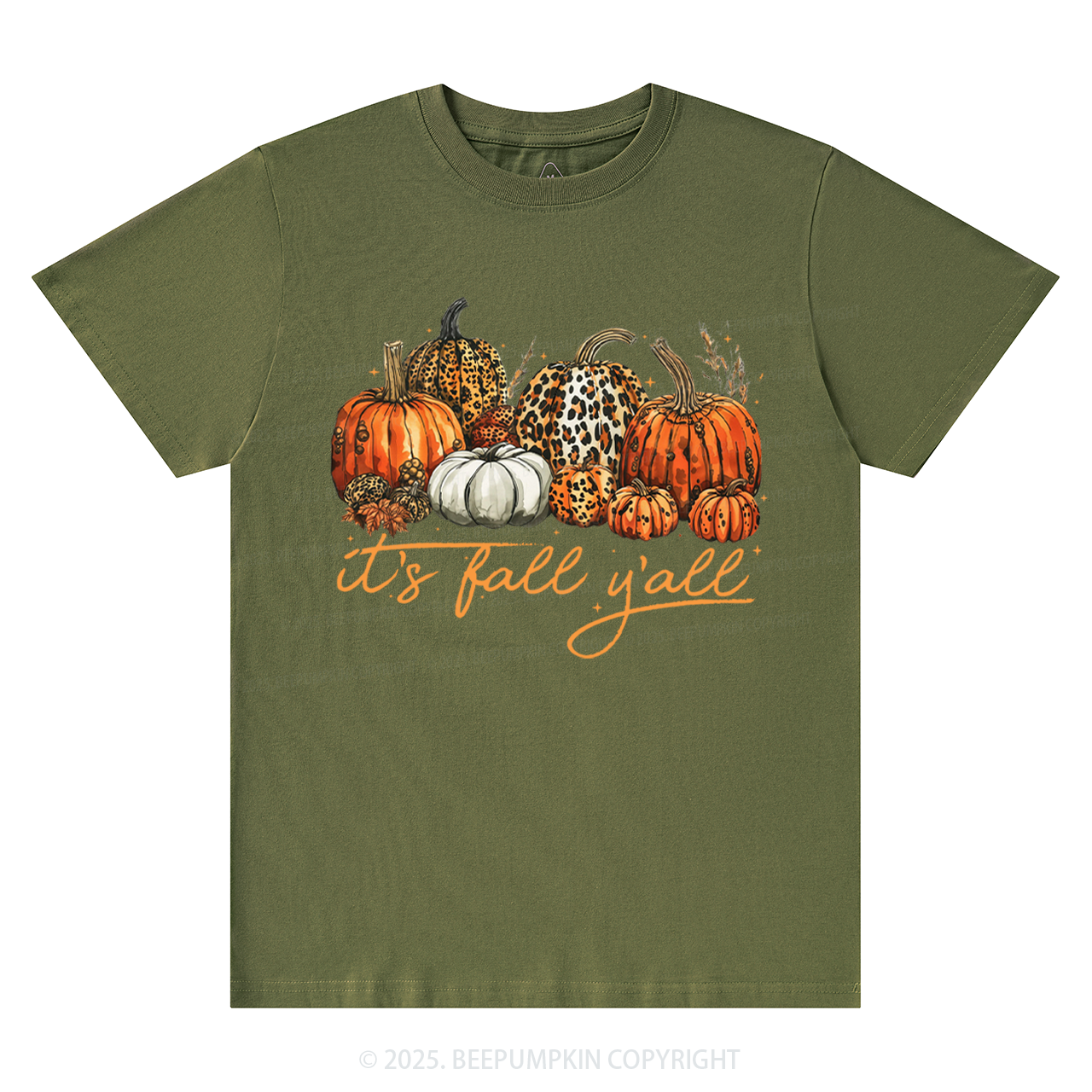 It's Fall Y'all Leopard Pumpkin T-Shirts Beepumpkin