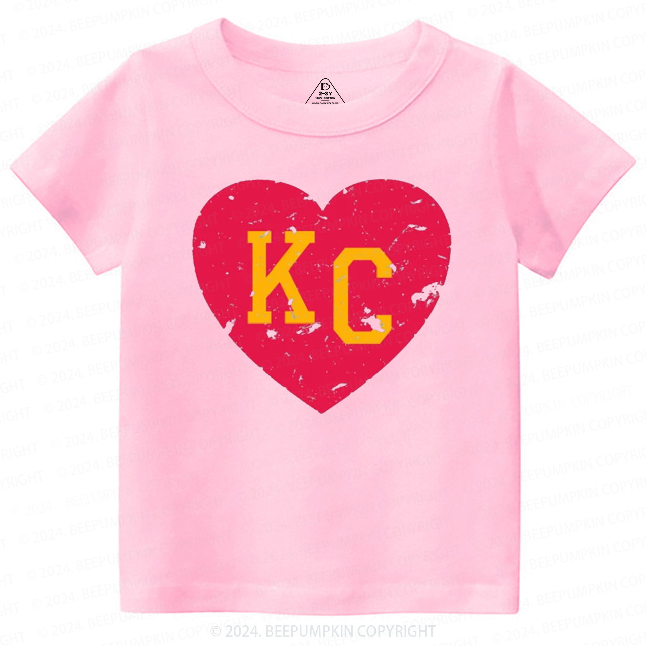 Color Love KC Football Toddler&Kids Tees Beepumpkin 