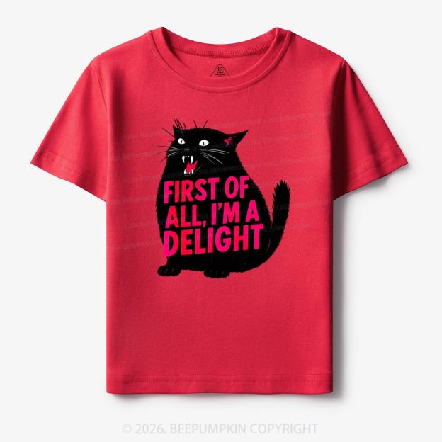 First of All I'm a Delight Black Cat Toddler&Kid's Tees