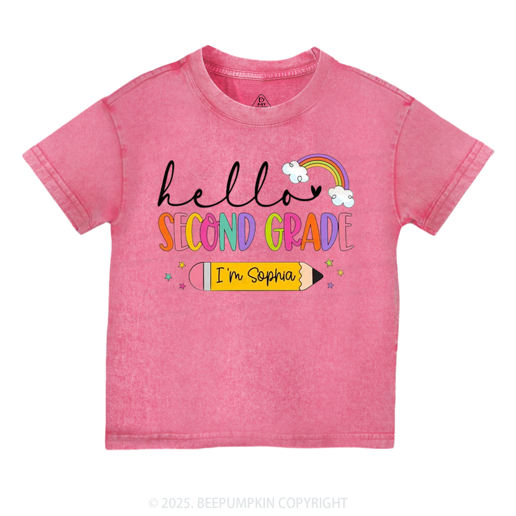 Personalized Hello Back To School Toddler&Kids Washed Tees
