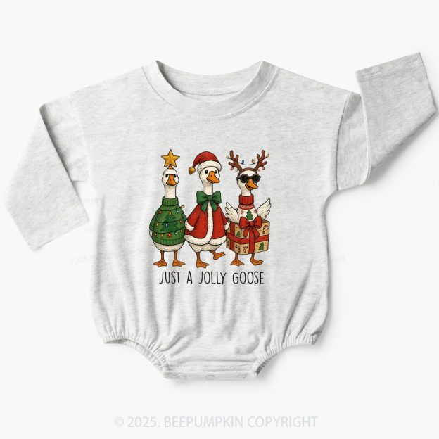 Silly Goose Girly Christmas Baby Bubble Romper Beepumpkin